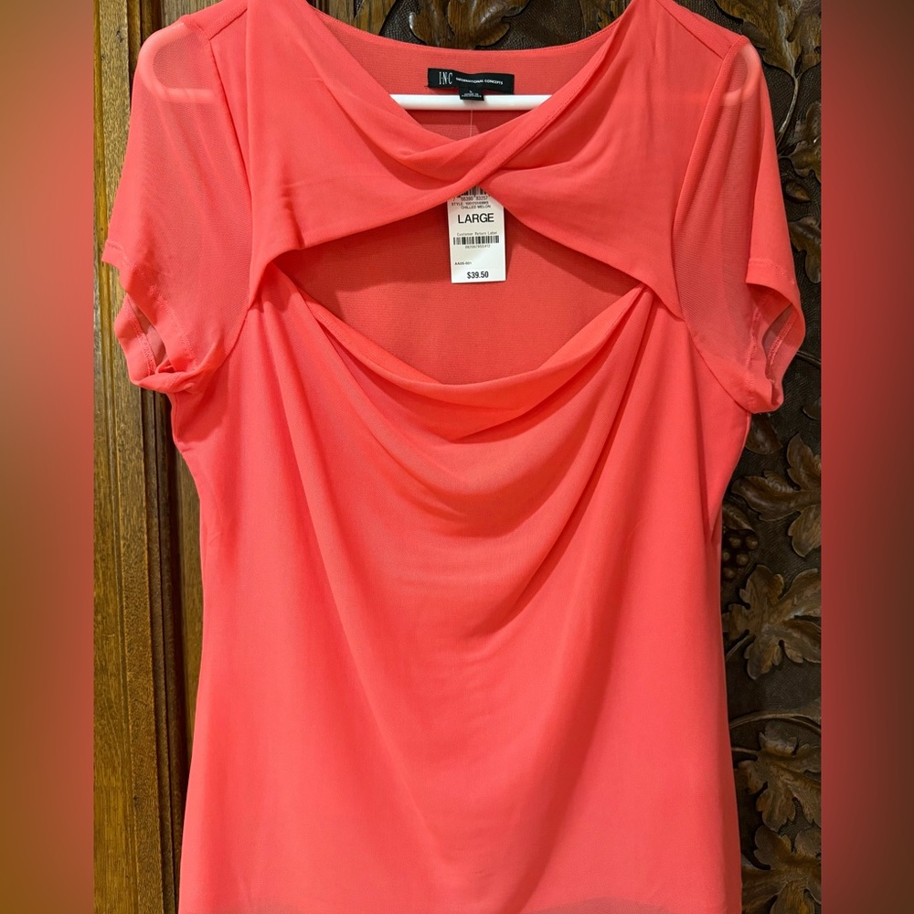 New with Tags INC Top in Chilled Melon, Size L